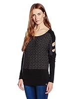 ZERGATIK Camiseta Manga Larga Mensa (Negro / Blanco)