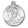 Fine Pewter Saint Michael Medal and 18-inch Chain