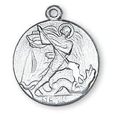 Fine Pewter Saint Michael Medal and 18-inch Chain