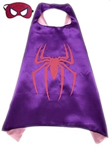 (Spider-Girl) ROXX Cape and Mask Costume for Child Superhero Superman Kids Girl Boy