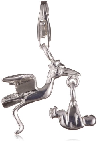 Vinani Damen-Charm Storch mit Baby beweglich gl&auml;nzend 925 Sterlingsilber HSB Preisvergleich