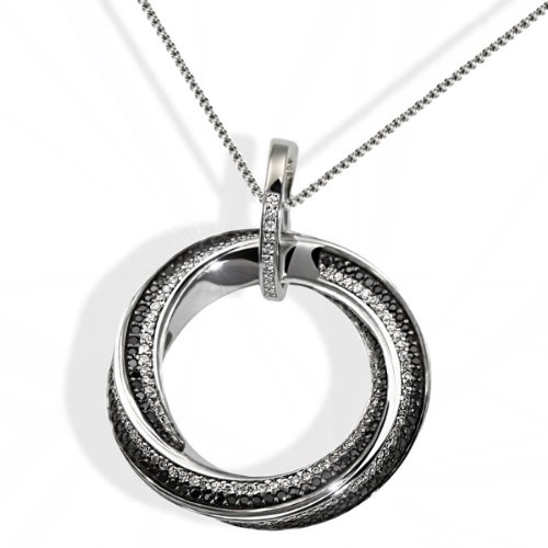 Goldmaid Damen-Collier 925 Sterlingsilber 251 wei&szlig;e Zirkonia 240 schwarze Zirkonia Pa C318 Preisvergleich