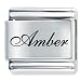 Name Amber Italian Charms Bracelet Link