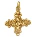 14K Yellow Gold Bead Design Cross Pendant