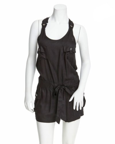 2b Hallie Safari Pocket Romper - BLACK (S)