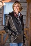 Women's Leather Coat with Removable Shearling Lining