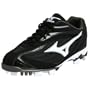 Mizuno Men's 9-Spike Lite Blaze PU Low Cleat,Black/White,10.5 M