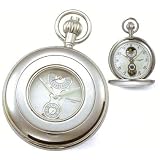 Charles-Hubert ,Pocket Watch 17 jewels- Chrome Plated See-through Cover Pocket Watch by Goldfinger