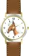 Palomino - JP - Horse - WATCHBUDDY&reg; DELUXE TWO-TONE THEME WATCH - Arabic Numbers - Brown Leather Strap-Children's Size-Small ( Boy's Size & Girl's Size )