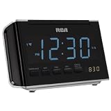 RCA RC46 AM/FM Alarm Clock Radio with Large Blue LED Display (Black)