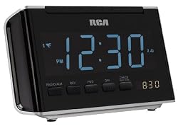 RCA RC46R AM/FM Alarm Clock Radio with Large Blue LED Display (Black)