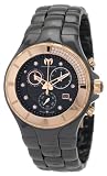 TechnoMarine Womens 110032C Cruise Ceramic Chronograph Diamond Gold-Tone Bezel Black Watch