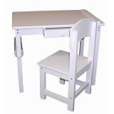 Beck Children's White Wooden Art Desk and Chair with 100 ft. Roll of Paper