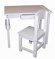 Beck Children's White Wooden Art Desk and Chair with 100 ft. Roll of Paper