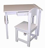 Beck Children's White Wooden Art Desk and Chair with 100 ft. Roll of Paper