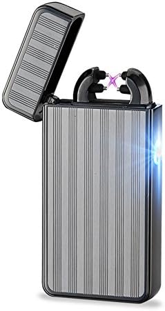 Danle USB Rechargeable Windproof Dual Electronic Arc Lighter Flameless Plasma Cigarette Lighter (Black2)