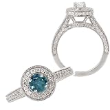 14k Chatham created 5mm round alexandrite engagement ring with natural diamonds