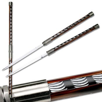 Double Sword Ninja Katana Sword Staff