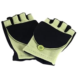 Ski Winter Flip Mitten Fingerless Gloves Glomitt Lime