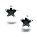 Bling Jewelry Unisex Sterling Silver CZ Black Star Stud Earrings 6mm 7mm 8mm (Select Size 7mm)
