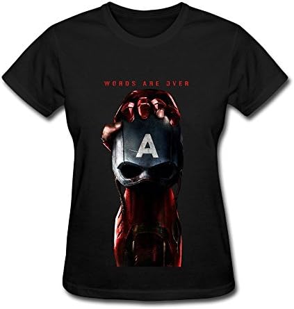 T4MLT Captain America Civil War Iron Man Cotton T Shirt For Women Black