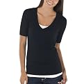 Juniors' Mossimo Supply Co. Elbow Sleeve V-Neck Sweater - Ebony