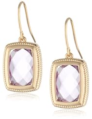 18K Gold over Sterling Silver Amethyst Dangle Earrings