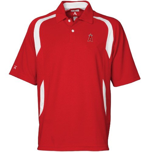 Los Angeles Angels Of Anaheim Golf Shirts : Antigua Los Angeles Angels Of Anaheim Red Conquer Short