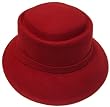 CLEARANCE Bucket Style Red Wool Hat with Felt Decoration Around Brim