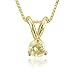 14k Yellow Gold Solitaire Yellow Orange Diamond Pendant Necklace - 0.15 carat