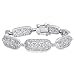 Bling Jewelry Pave Clear CZ Filigree Link Bracelet Rhodium Plated