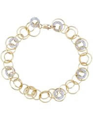 10k Yellow Gold 0.20 ctw Diamond Interlocking Circles Bracelet