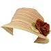UPF 50+ Summer Floral Cloche Bell Bucket Packable Sun Hat Cap Shimmer Gold Pink