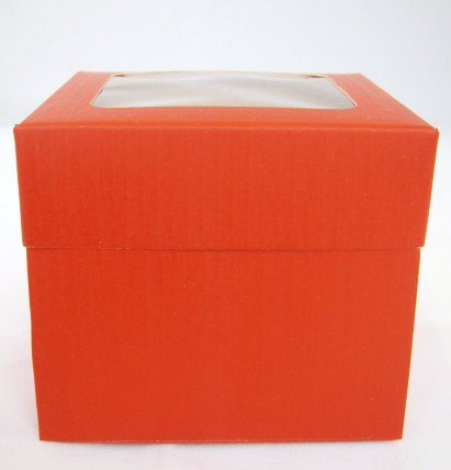 Single Red Cupcake Boxes with Window packs of 10