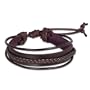 SilberDream Bracelet de Cuir cordons et applique d�coratifs Couleur brun Taille depuis 19cm Bracelet pour homme LA1187