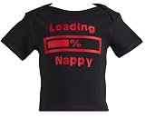 Spoilt Rotten - Loading Nappy Baby & Toddler Lap T-Shirt 100% Organic Sizes 0M Upto 5 yrs WHITE/BLACK