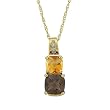 FOJO's 10K Gold Genuine Smoky & Citrine Pendant