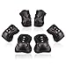 BOSONER Kids/Youth Knee Pad Elbow Pads Guards Protective Gear Set for Rollerblade Roller Skates Cycling BMX Bike Skateboard Inline Skatings Scooter Riding Sports (Black, Medium(9-15 Years))