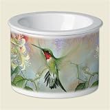 Stoneware Two-Piece Dip Chiller with Hummingbird and Honeysuckle Design