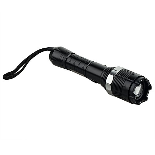 TANSOREN Stun Guns 3600,000V Heavy Duty Rechargeable with Safety Disable Pin LED Tactical Flashlight Self-Defense Defend Yourself(Black)