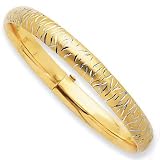 14k Yellow 8 mm Modern Diamond-Cut Bangle Bangle - 7 Inch