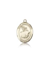 14K Gold St Christopher Gymnastics Medal