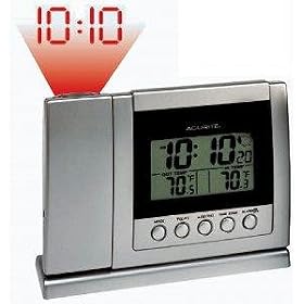 Wireless Thermometer and Projection Clock (Grey) (5-3 4 W x 4-1 2 H x 2 D (main unit)) by Chaney Instrument Company