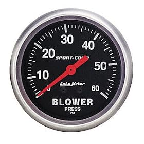 Auto Meter 3402 2-5/8" 0- 60 PSI Mechanical Blower Pressure Gauge