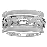 Set Of Three Sterling Silver Oxidized Filigree Stackable Rings Size 8