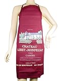 Cahors Red wine label new French chef or cook apron with label print, deep Burgundy red