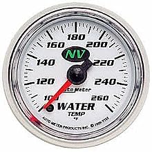 Auto Meter 7355 NV 2-1/16" 100-260 F Full Sweep Electric Water Temperature Gauge