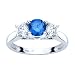 3 Diamond Anniversary Ring 1 1/2 ct. in 14K White Gold with Blue Center Diamond