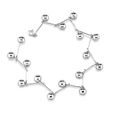 Effortless Glamour: Sterling Silver Designer Inspired Fancy Link
and Silver Bead Bracelet