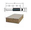 BOSCH 85216M 1/2-Inch Diameter 1-Inch Cut Triple Flute Laminate Flush Trim Router Bit 1/4-Inch Shank With Ball Bearing
